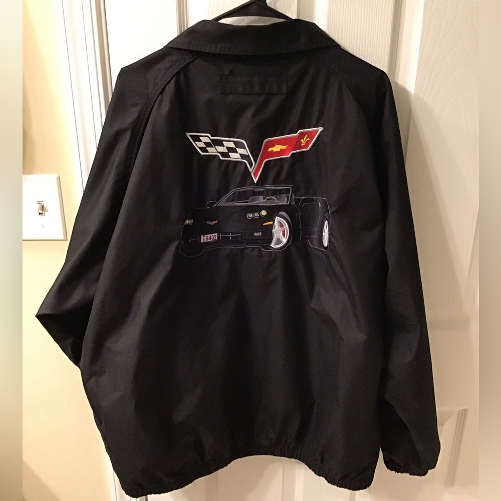 Vintage Corvette Jacket XL Lightweight Embroidered Front & Back EUC
